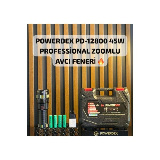 Pd-12800 45 Watt 4500 Lümen Zoomlu Profesyonel Avcı El Feneri