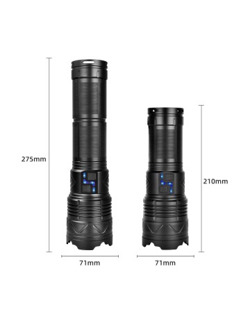 PeakStar PS-1998 Ultra Parlak Su Geçirmez Zoomlu Güçlü 200w 30000 Lümen Şarjlı Bekçi Avcı Kamp El Feneri