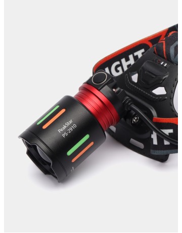 PeakStar PS-2910 Şarjlı Profesyonel Zoomlu Kamp Avcı Balıkçı Kafa Lambası Feneri