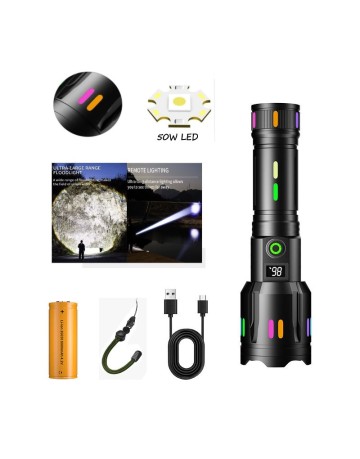PS-9885 Profesyonel Zoomlu 50W Şarjlı Powerbank Avcı Polis El Feneri