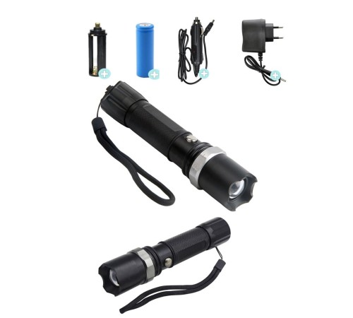 Swat Profesyonel Şarjlı El Feneri Ledli+flashlight+zoom Özellikli 6 Parça Full Set